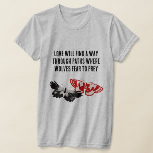 T-shirt L'Amour Trouvera Un Moyen Avec Les Papillons Vinta