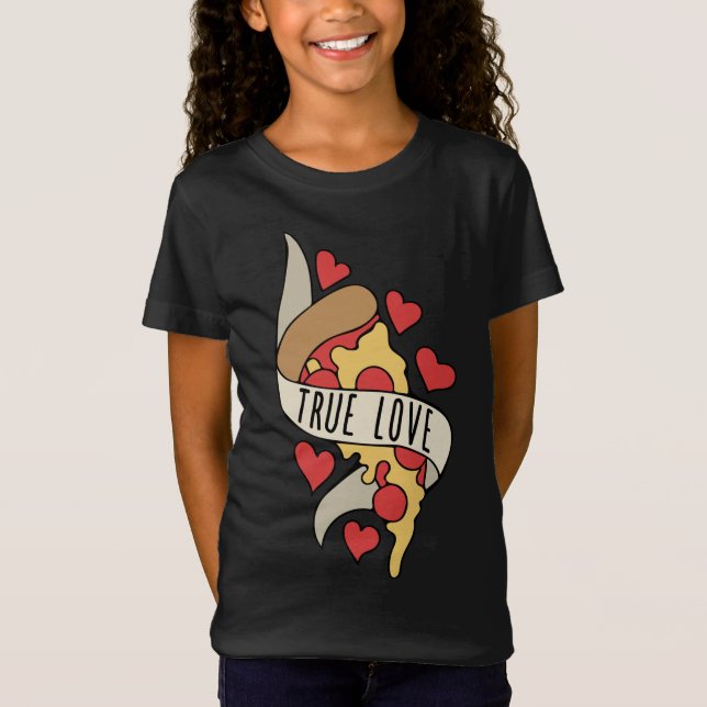 T-Shirt L'amour véritable est la pizza (Devant)