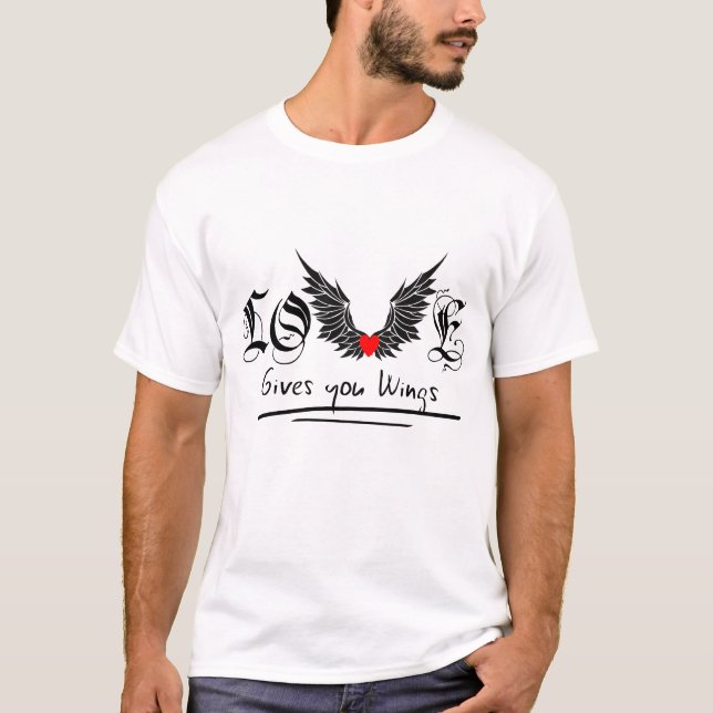T-shirt L'amour vous donne des ailes (Devant)