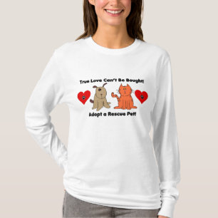 T-shirt L'amour vrai ne peut pas être acheté : Chien et