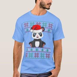 T-shirt L'Amoureux des animaux Panda Xmas Éclairage Ugly P