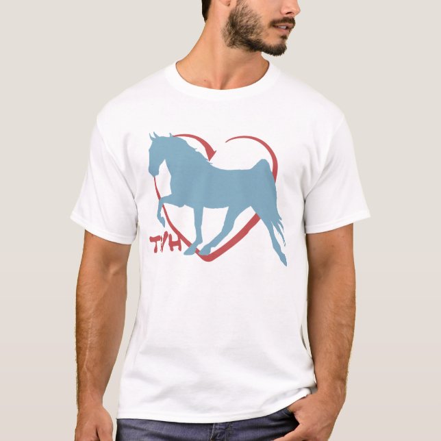 T-shirt L'Amoureux du cheval de randonnée (Devant)