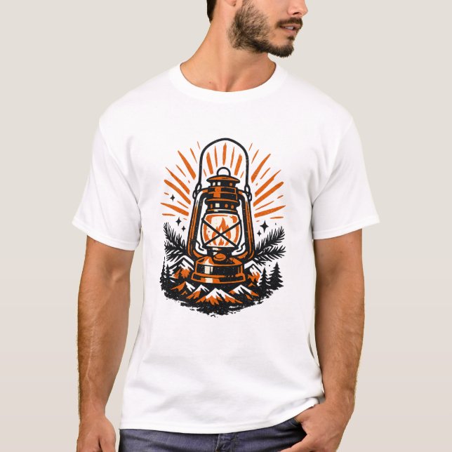 T-Shirt Lampe de Camping Rétro | Publicité Extérie (Devant)