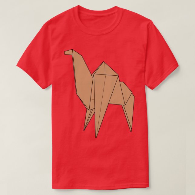 T-shirt Lampe de chameau Origami Brown (Design devant)