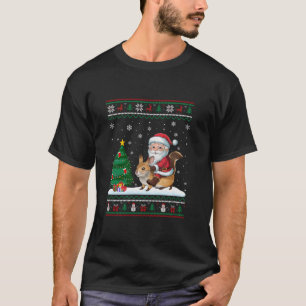 T-shirt Lampe de Noël moche Noël Père Noël équitation Pika