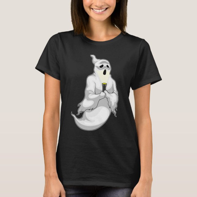 T-shirt Lampe de poche Halloween Ghost (Devant)