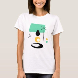 T-shirt lampe de style moderne du milieu du siècle bleu or