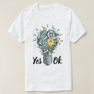 T-shirt L'ampoule d'art du cerveau mécanique
