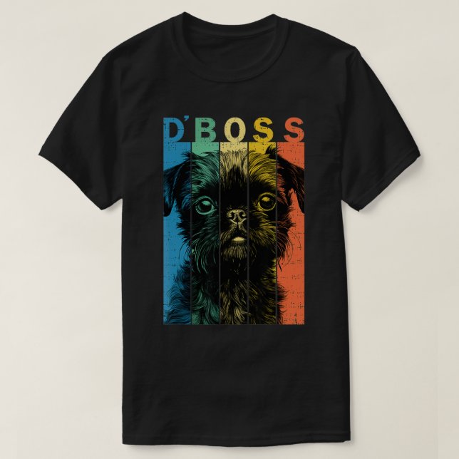 T-shirt L'Amusant Bruxelles Griffon Boss Maman Papa Amoure (Design devant)