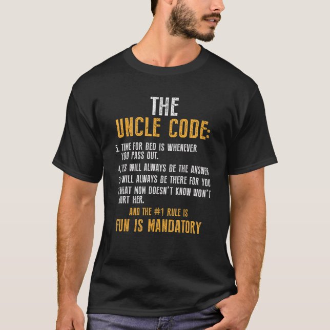 T-shirt L'Amusement De Code Oncle Est Obligatoire Niece Ne (Devant)