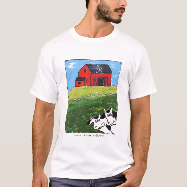 T-shirt l'amusement voient la pièce en t de ville de roche (Devant)