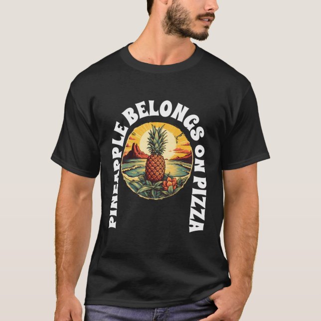T-shirt L'Ananas Appartient À La Pizza (Devant)