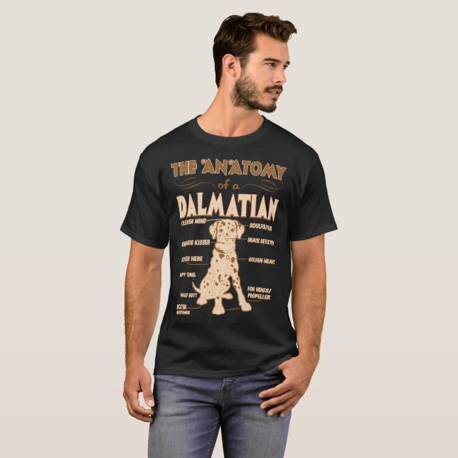 T-shirt L'anatomie du cadeau dalmatien d'amants d'animal (Devant entier)