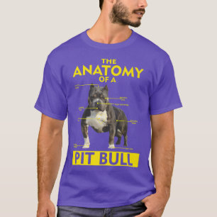 T-shirt L'anatomie d'un amateur de chien Pitbull, drôle de