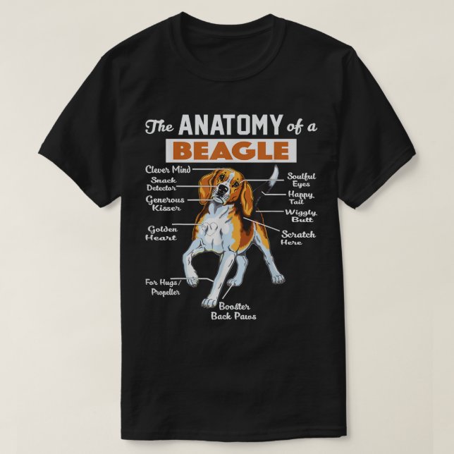 T-shirt L'Anatomie D'Un Beagle  (Design devant)
