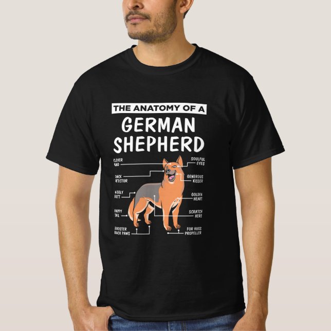 T-shirt L'Anatomie D'Un Berger Allemand (Devant)