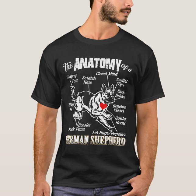 T-shirt L'Anatomie D'Un Berger Allemand (Devant)