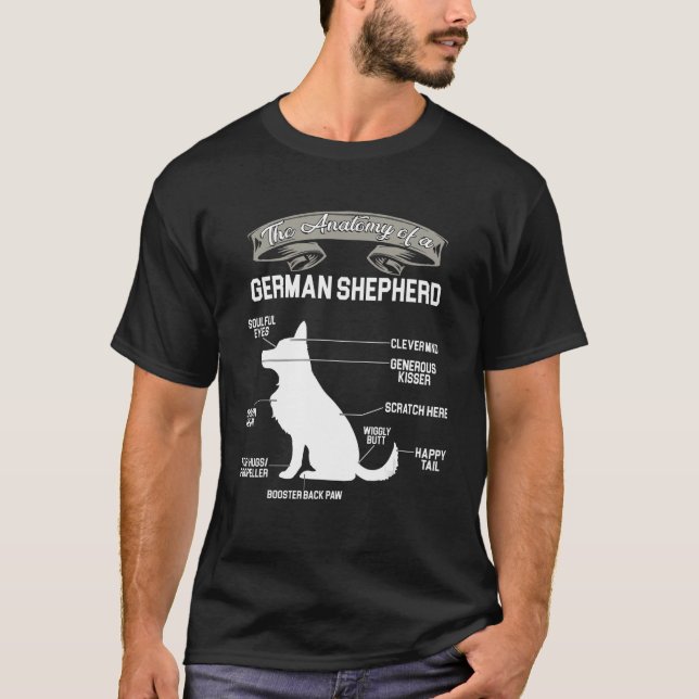 T-shirt L'Anatomie D'Un Chien Berger Allemand (Devant)