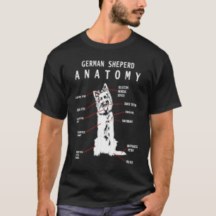 T-shirt L'anatomie d'un chien berger allemand Chiot mignon