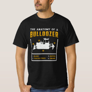 T-shirt L'Anatomie D'Un Ouvrier De Construction Bulldozer