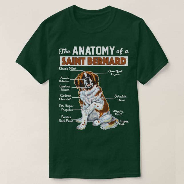 T-shirt L'anatomie d'une chemise Saint BernardFunny (Design devant)