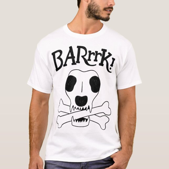 T-shirt L'anatomie squelettique d'un chien pirate (Devant)