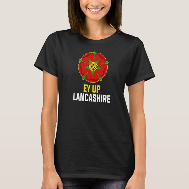 T-shirt Lancashire Ey Up Angleterre Royaume-Uni Rose rouge (Devant)