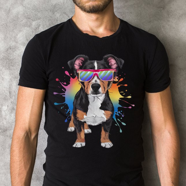T-shirt Lancashire Heeler avec lunettes de soleil Design c (Show your love for Lancashire Heelers with this vibrant, stylish tee!)