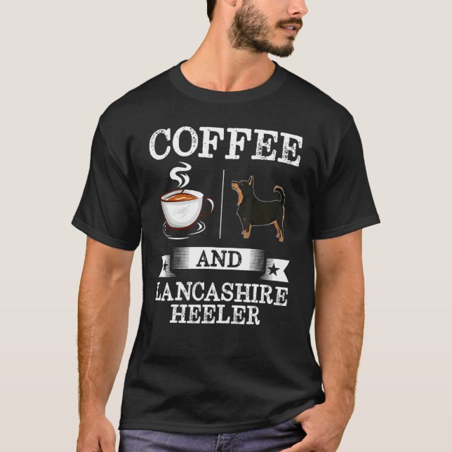 T-shirt Lancashire Heeler Café-Chemise Et Talon Lancashire (Devant)