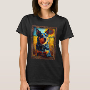 T-shirt Lancashire Heeler Peinture Tournesol Fleur Maman W