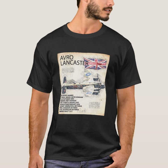 T-shirt Lancaster Bomber Avion RAF Avion 2ÈME GUERRE MONDI (Devant)