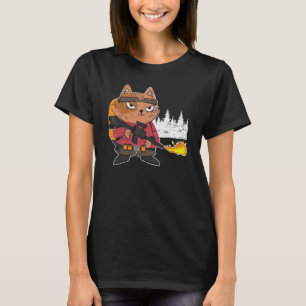 T-shirt Lance-flammes Chat Brûlant Chaud