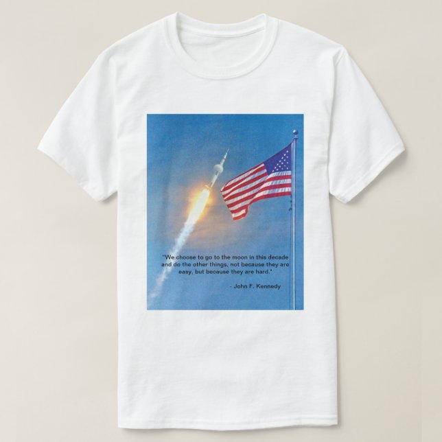 T-shirt Lancement d'Apollo 11 avec le drapeau américain (Design devant)