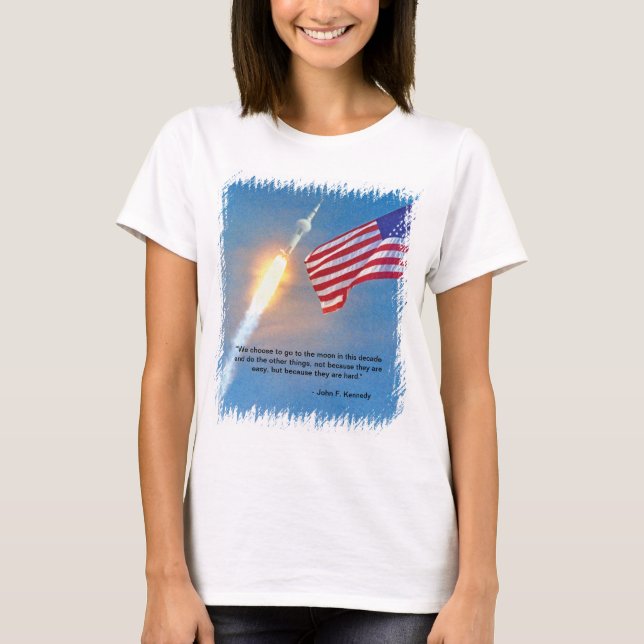 T-shirt Lancement d'Apollo 11 avec le drapeau américain (Devant)