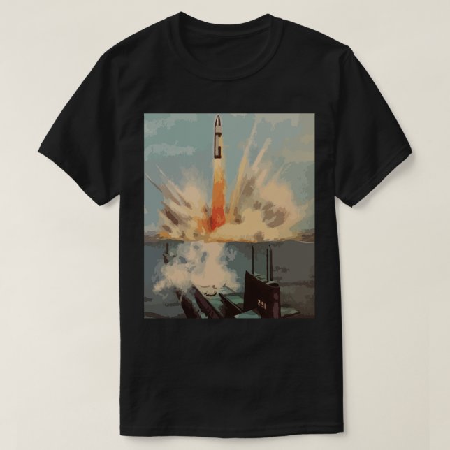T-shirt Lancement d'un sous-marin de missiles nucléaires P (Design devant)