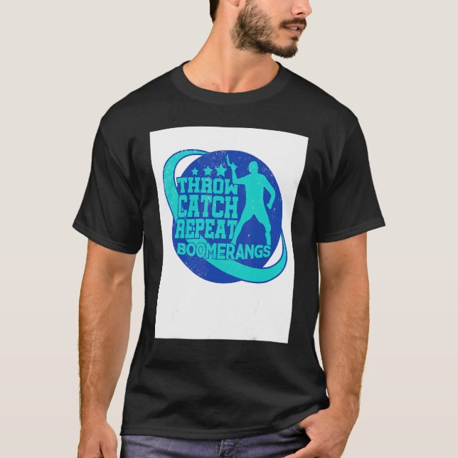 T-shirt Lancer Attraper Répéter Joueur de Boomerang Lanceu (Devant)