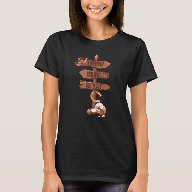 T-shirt Lancer Boire Répéter  Vêtements Rétro de Lancer de (Devant)