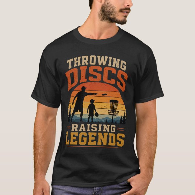 T-shirt Lancer de disques élevant des légendes Coucher de  (Devant)