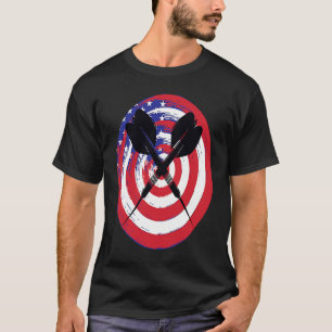 T-shirt Lancer de fléchettes Rétro Drapeau Américain pour