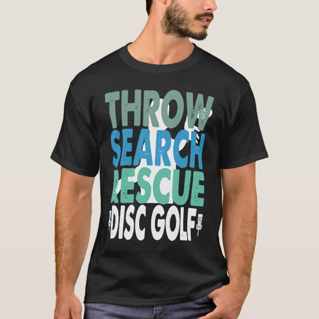 T-shirt Lancer la recherche Secourt Disque Golf Frisbee Go (Devant)