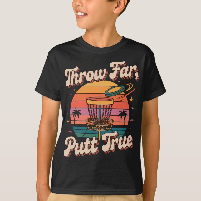 T-shirt Lancer loin Putt True Disc Golf Pion  (Devant)