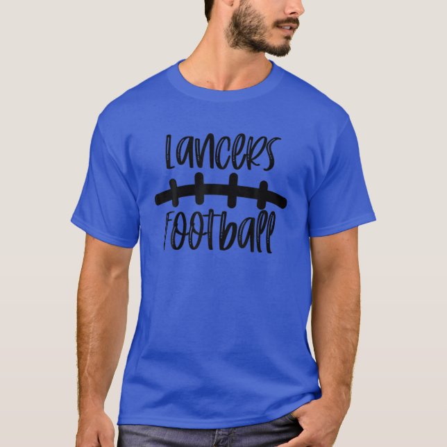 T-shirt Lancers Football School Spirit Team Mascot Jeu Ni (Devant)