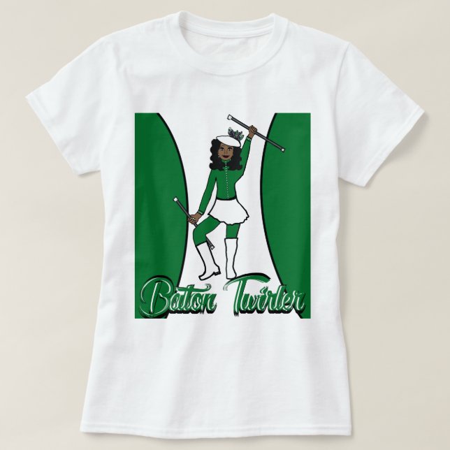 T-Shirt Lanceuse de Bâton / Vert (Design devant)