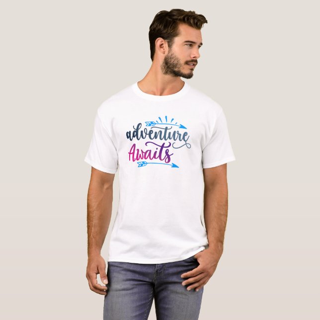 T-shirt Lancez-vous dans des aventures épiques : Découvrez (Devant entier)