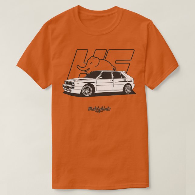 T-shirt Lancia Delta HF Intégrale Evo 2 ampli noir blanc (Design devant)