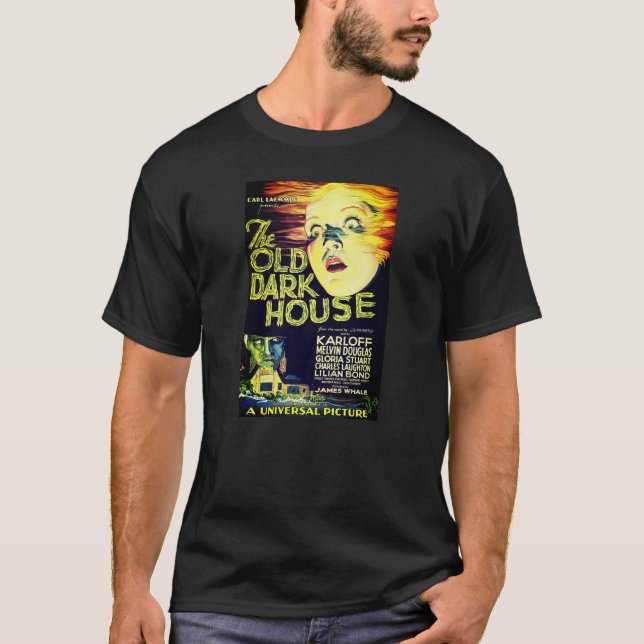 T-shirt L'ancienne maison sombre - poster vintage 1932 (Devant)