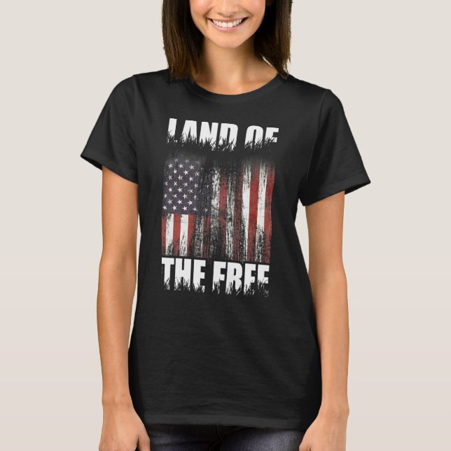 T-shirt Land Of The Free 2nd Amendement 4 juillet Americ (Devant)