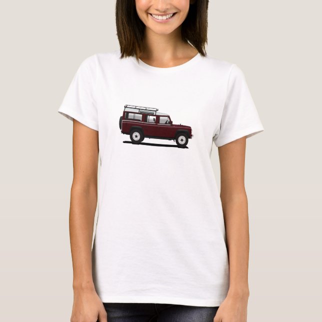 T-shirt Land Rover rouge 110 (Devant)