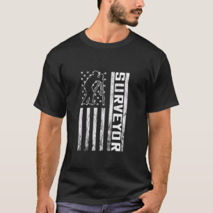 T-shirt Land Surveyor America USA Drapeau Land Surveils An