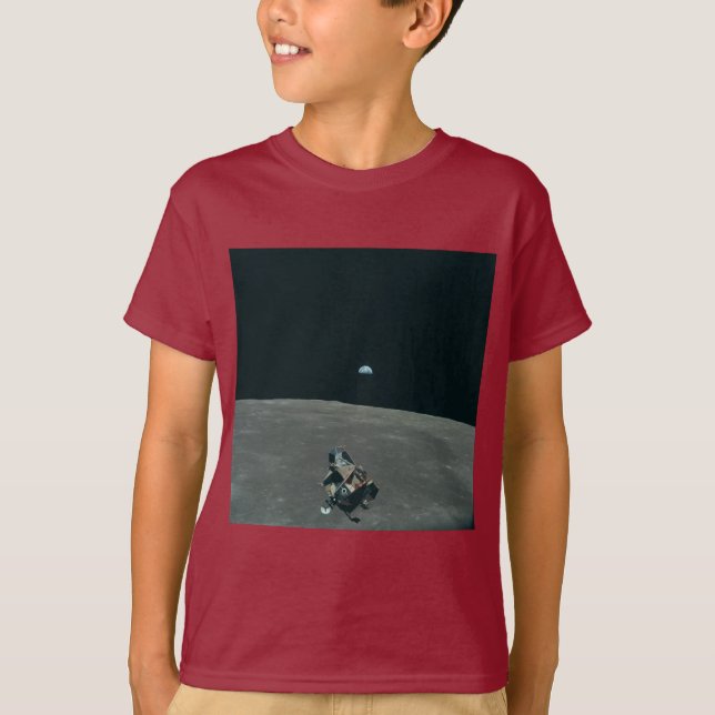 T-shirt Lander lunaire Apollo et lever de terre sur la lun (Devant)